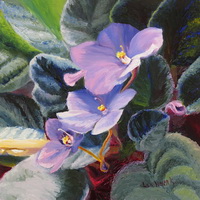 thumbnail image of painting "African Violets"