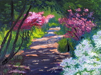 thumbnail image of painting "Azalea Path - Sayen Garden"