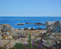 thumbnail image of painting "Bass Rocks, Gloucester"