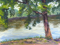 thumbnail image of painting "Delaware River at Washington's Crossing"