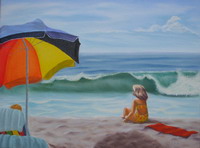 thumbnail image of painting "Watching the Waves"