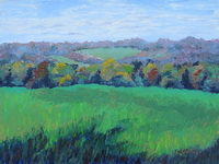 thumbnail image of painting "Hilltop View - Covered Bridge Road"