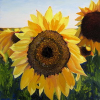 thumbnail image of painting "Sunflowers Squared"